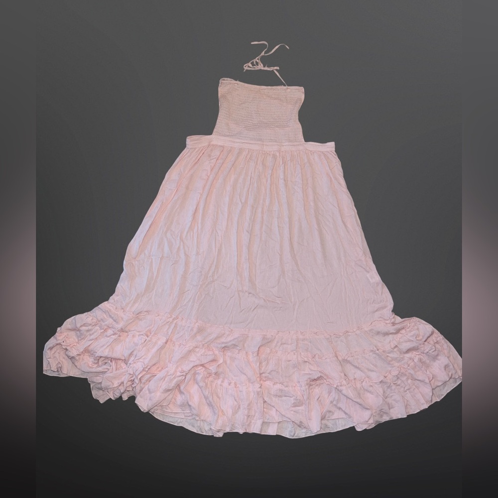Sleeveless Halter Smocked Maxi Dress - Pink - Picture 3 of 6